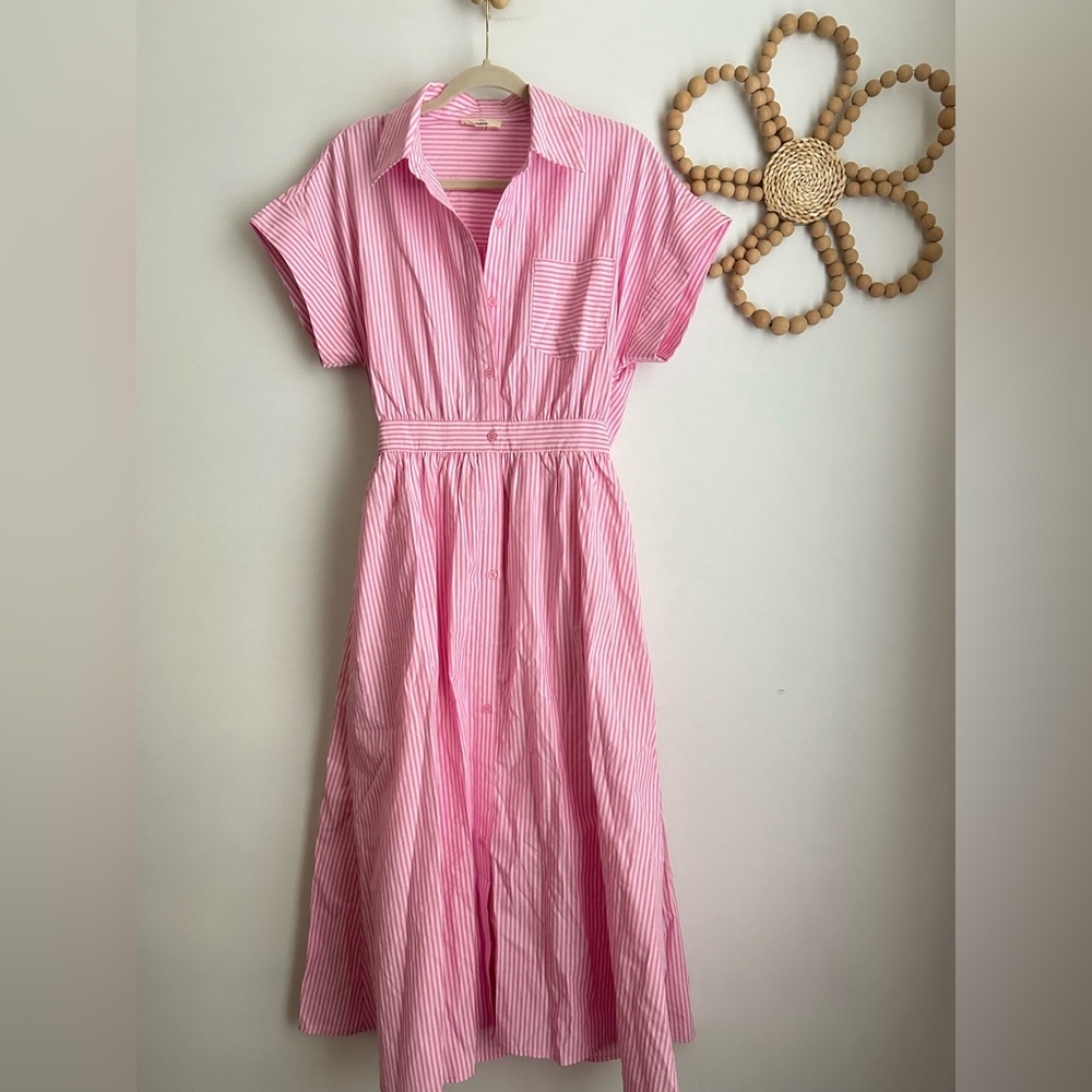 Entro Pink & White Maxi Dress size S